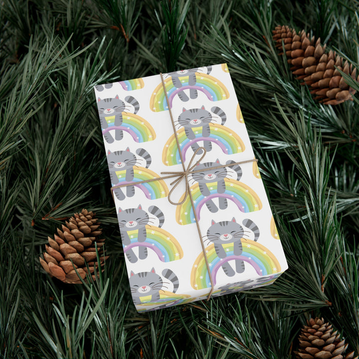 Over the Rainbow Cat Gift Wrap