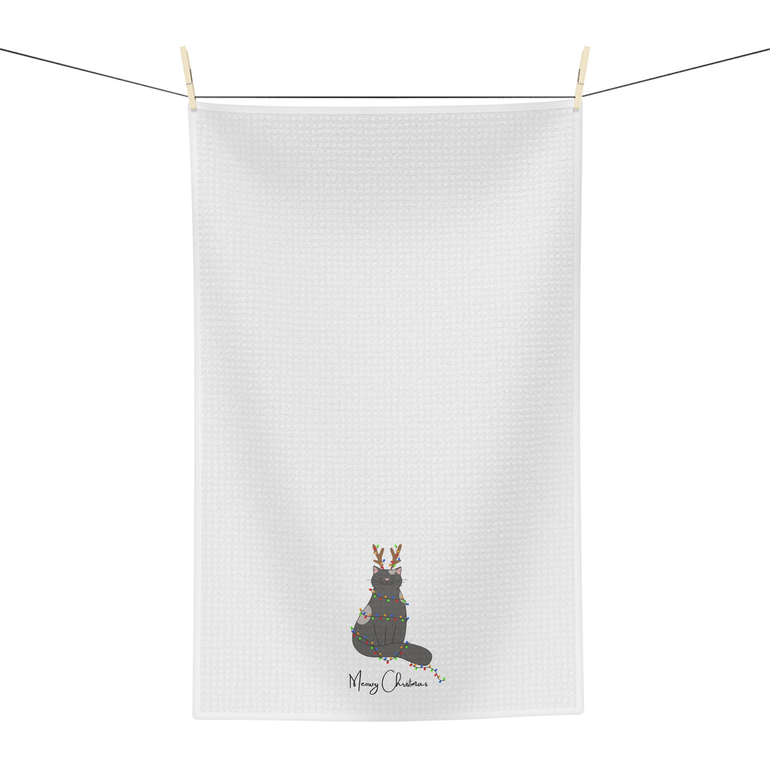 Bright Christmas Cat Tea Towel