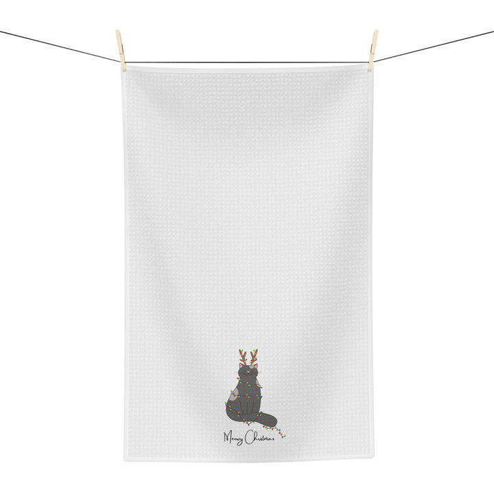 Bright Christmas Cat Tea Towel