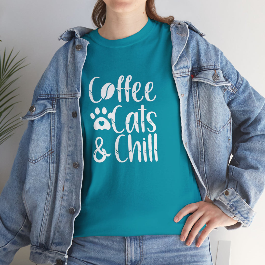 Coffee Cats and Chill Cotton Tee