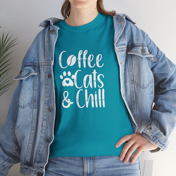Coffee Cats and Chill Cotton Tee
