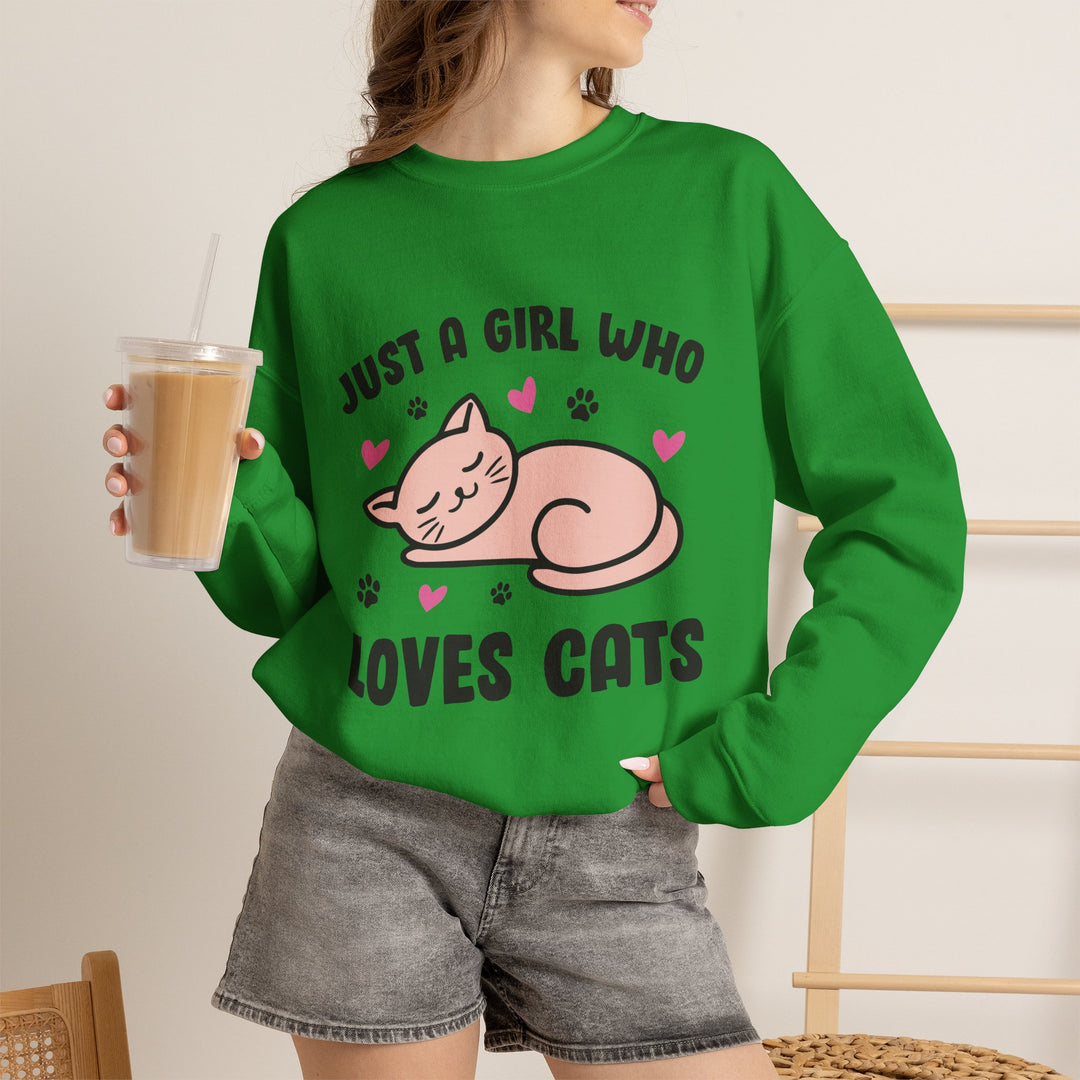Girl Who Loves Cats Crewneck Sweatshirt