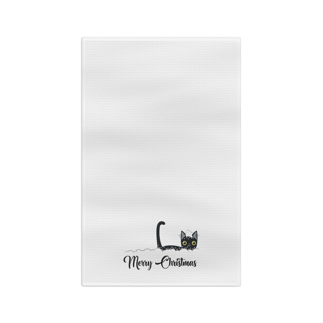 Snowy Christmas Cat Tea Towel