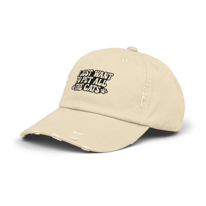 Pet All The Cats Unisex Distressed Hat