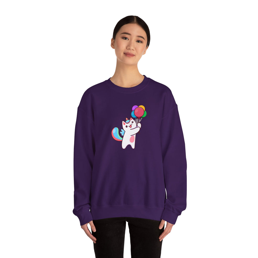 Caticorn and Balloons Unisex Crewneck Sweatshirt