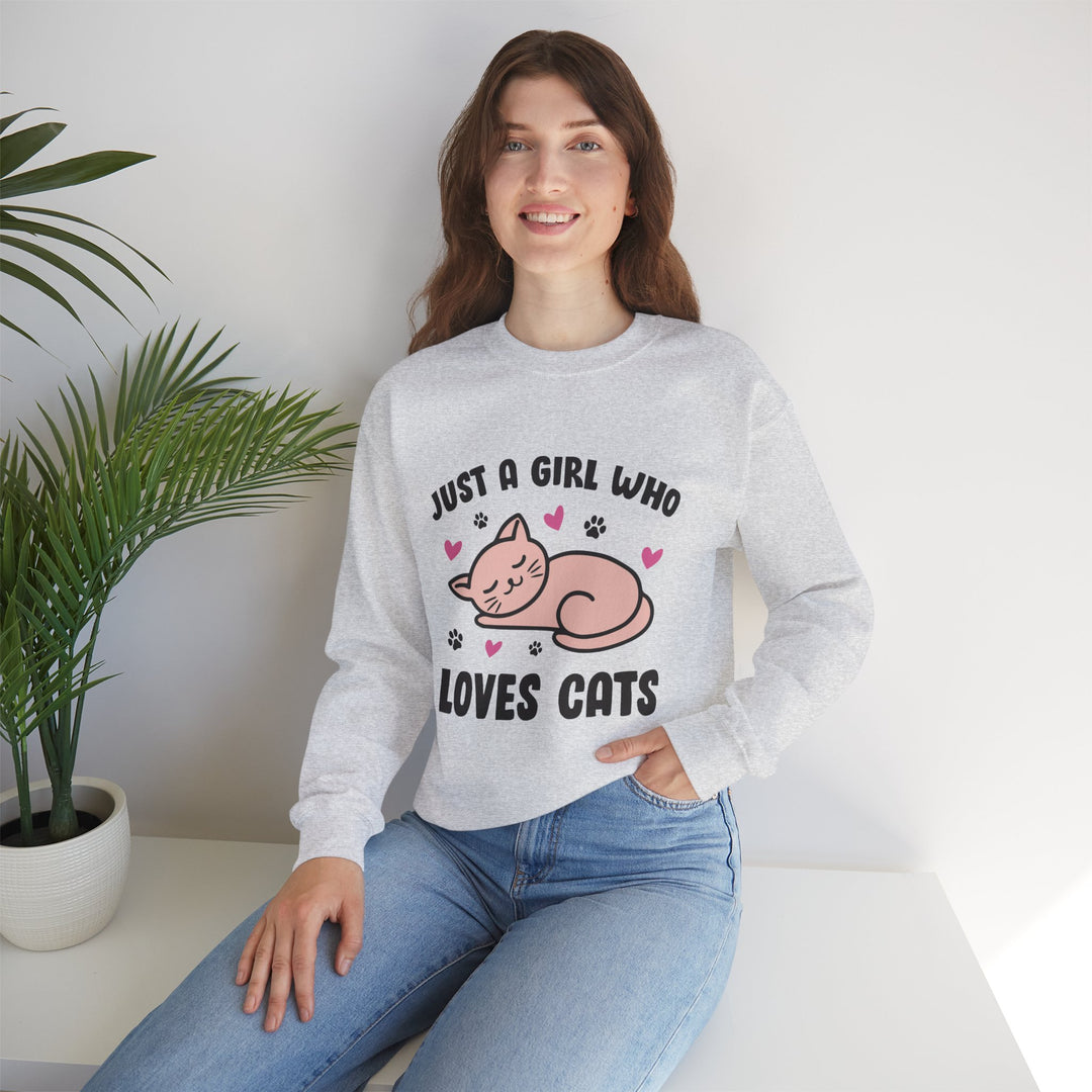 Girl Who Loves Cats Crewneck Sweatshirt