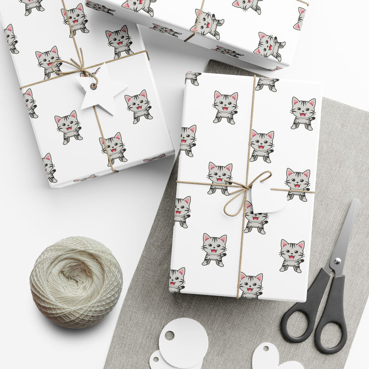 Gray Tabby Cat Gift Wrap
