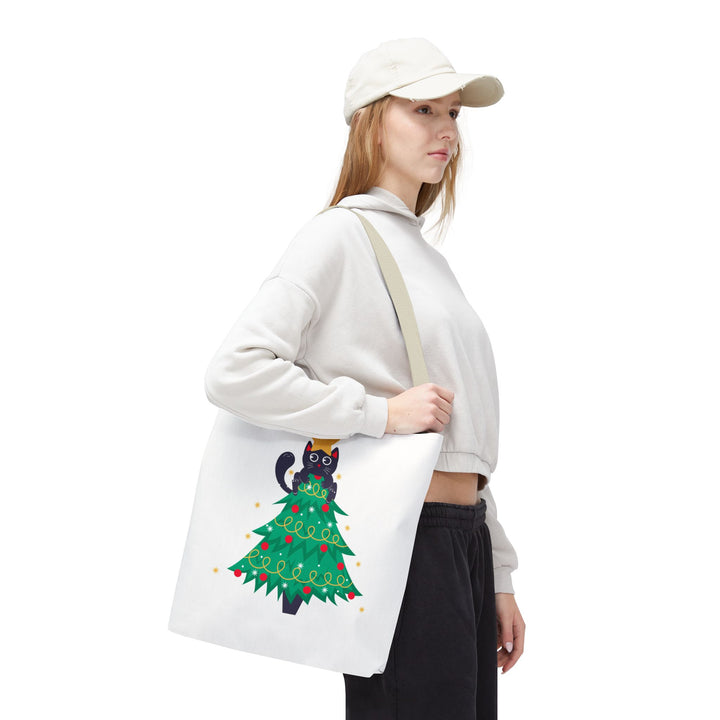 Cat Christmas Tree Tote Bag