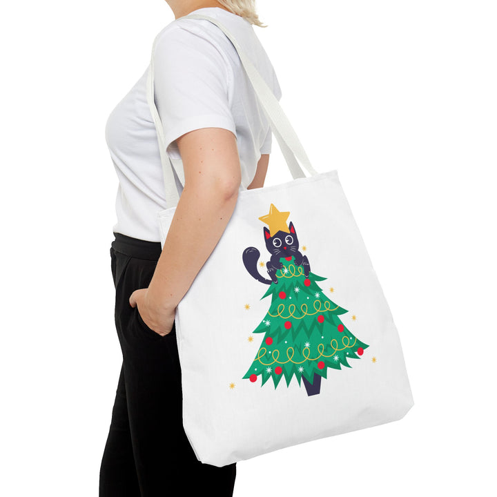 Cat Christmas Tree Tote Bag
