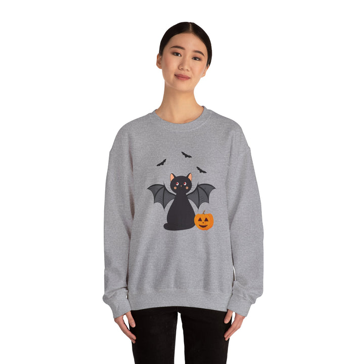 Bat Cat Halloween Crewneck Sweatshirt