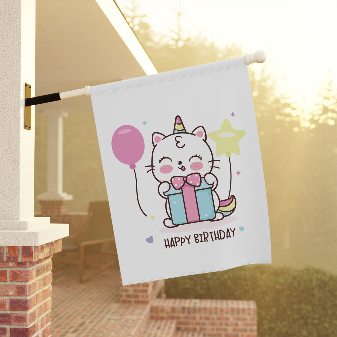 Happy Birthday Cat Garden & House Banner