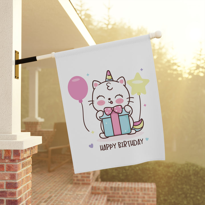 Happy Birthday Cat Garden & House Banner