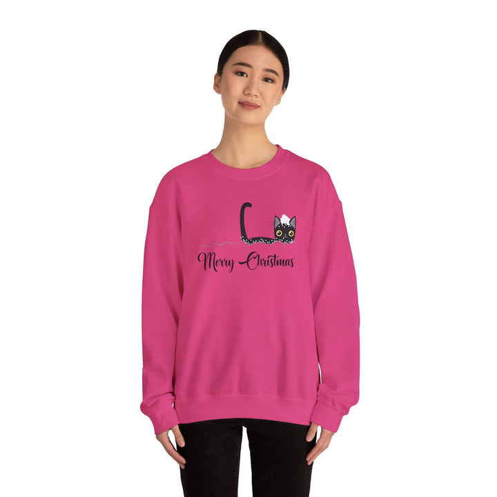Snowy Christmas Cat Unisex Crewneck Sweatshirt