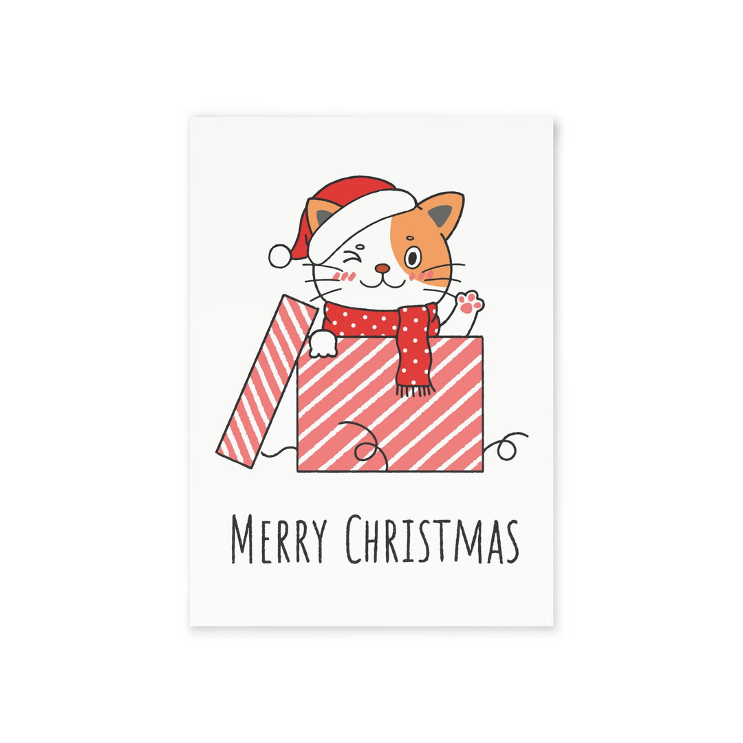 Christmas Gift Cat Greeting Card