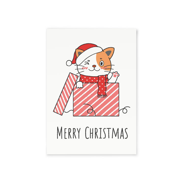 Christmas Gift Cat Greeting Card