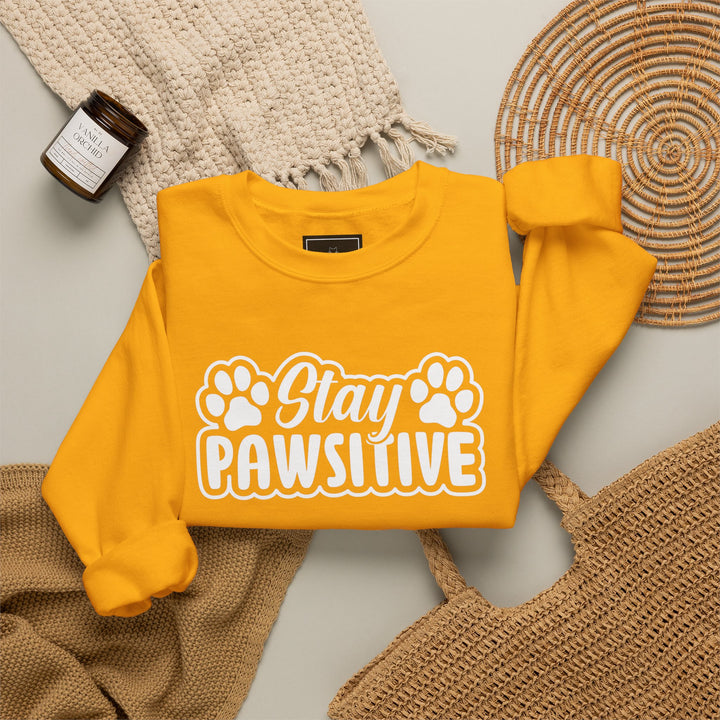 Stay Pawsitive Unisex Crewneck Sweatshirt