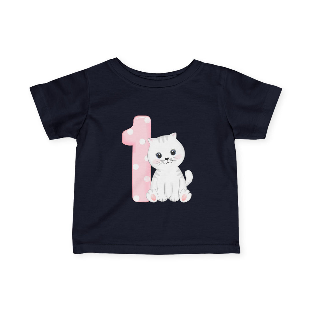 Happy 1st Birthday Cat Infant Fine Jersey Tee