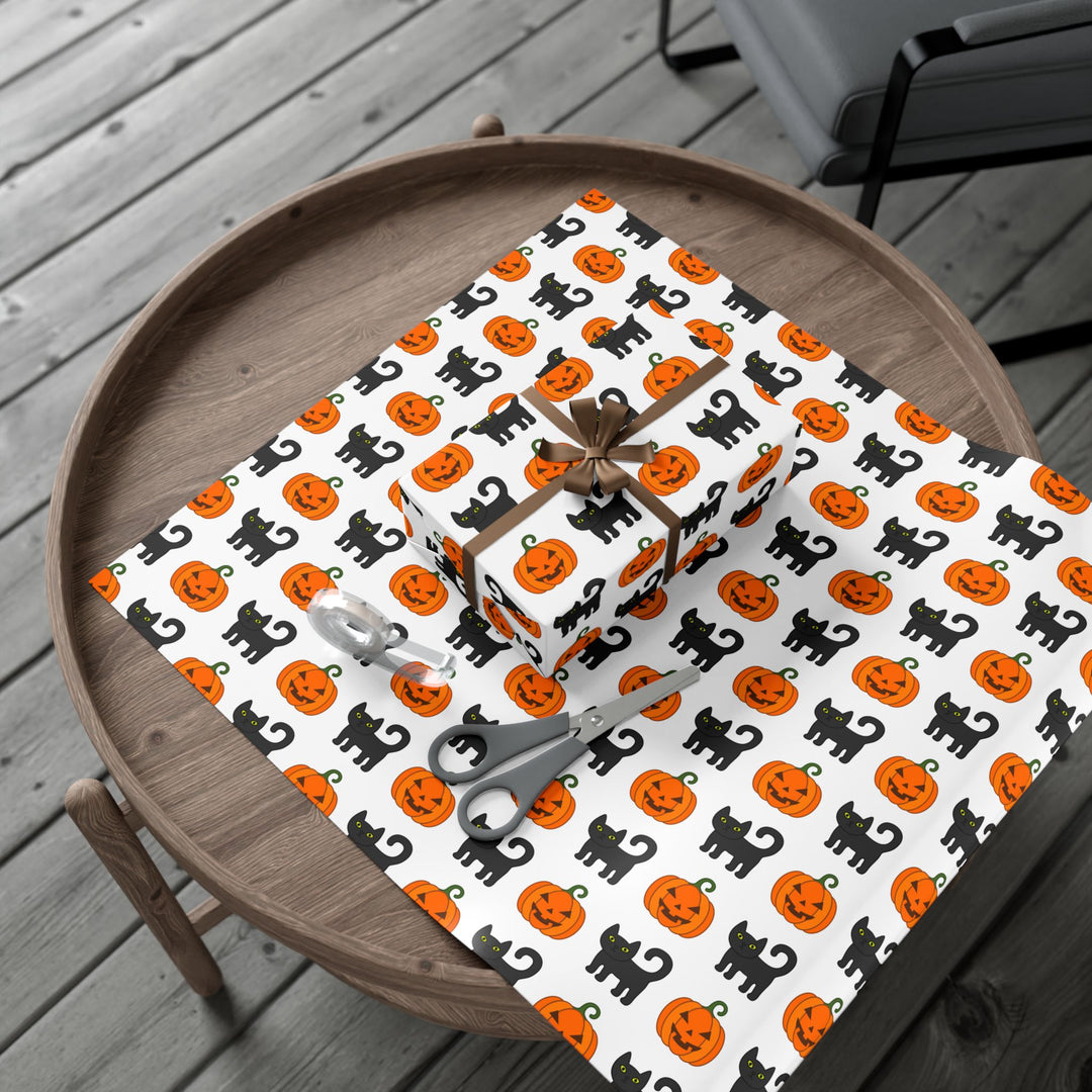 Pumpkin Pawprints Gift Wrap