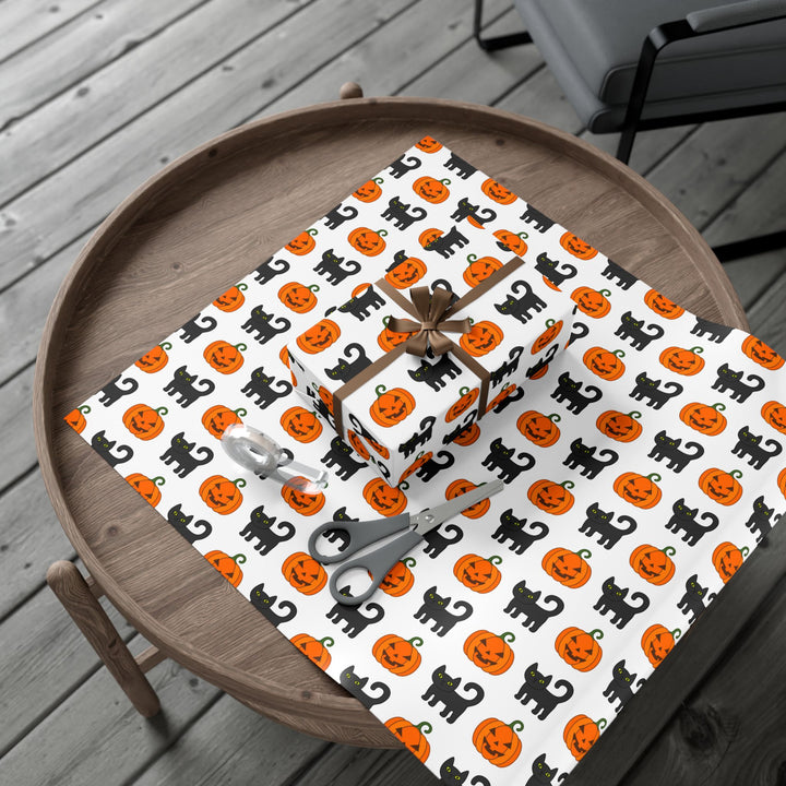 Pumpkin Pawprints Gift Wrap