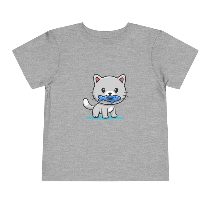 Cat Eating A Fish Toddler Tee