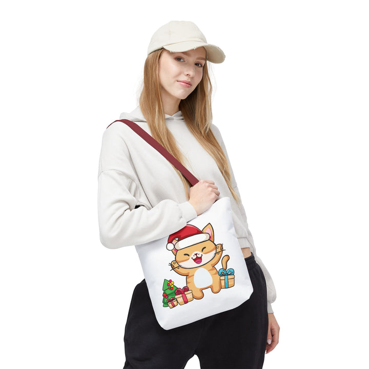 Happy Santa Cat Tote Bag