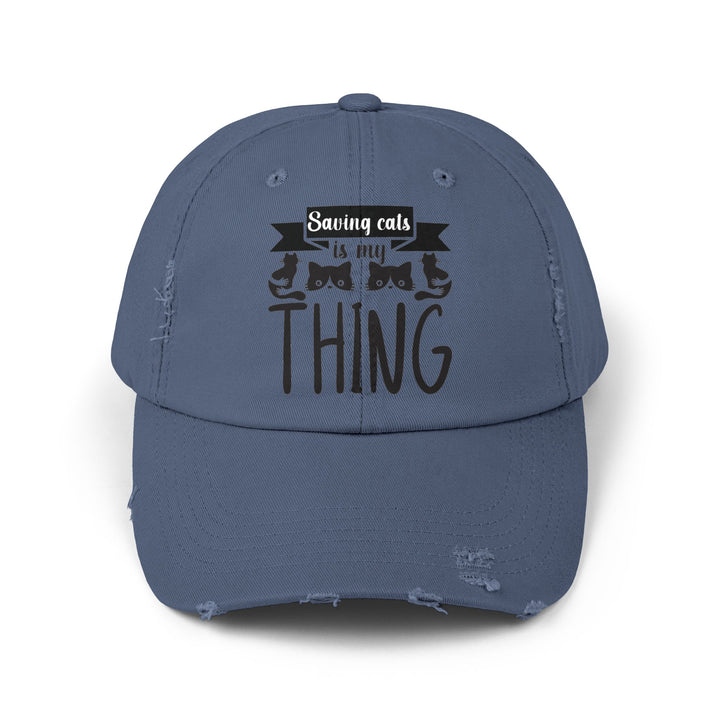 Saving Cats Unisex Distressed Hat