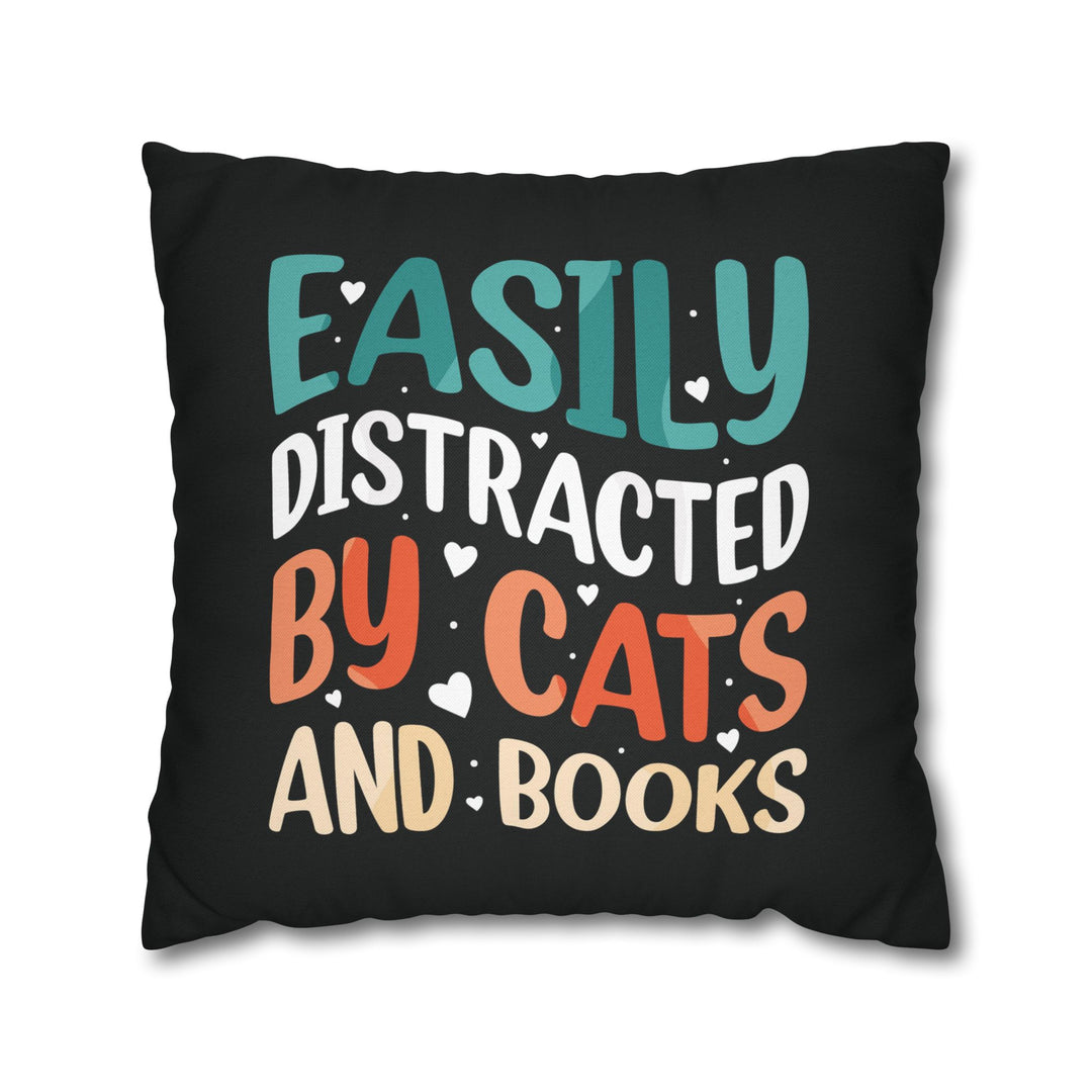 Cats and Books Square Pillow
