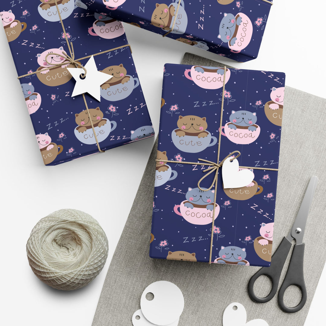 Coffee Lover Cat Gift Wrap
