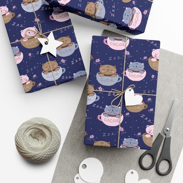Coffee Lover Cat Gift Wrap