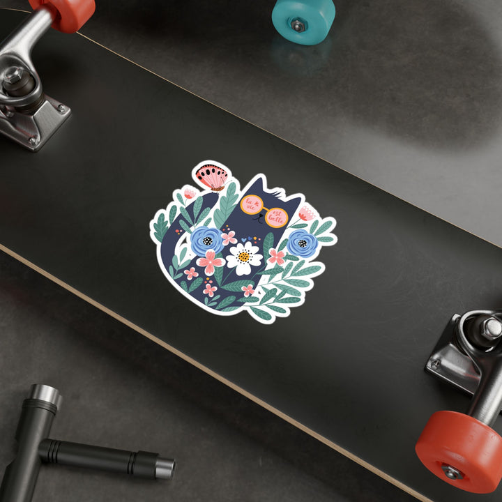 Flower Garden Cat Sticker