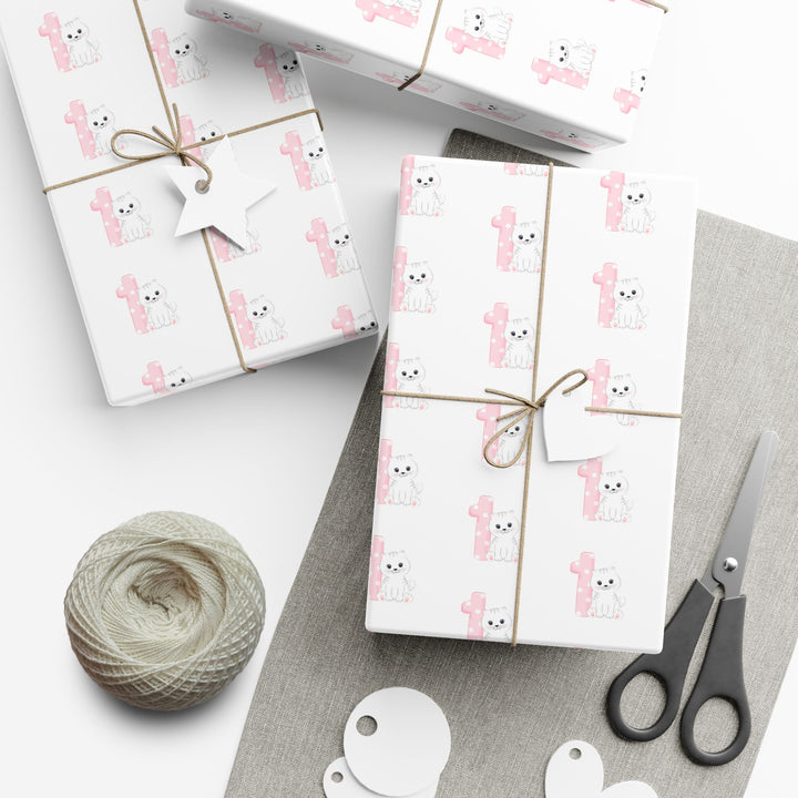 Happy 1st Birthday Cat Gift Wrap