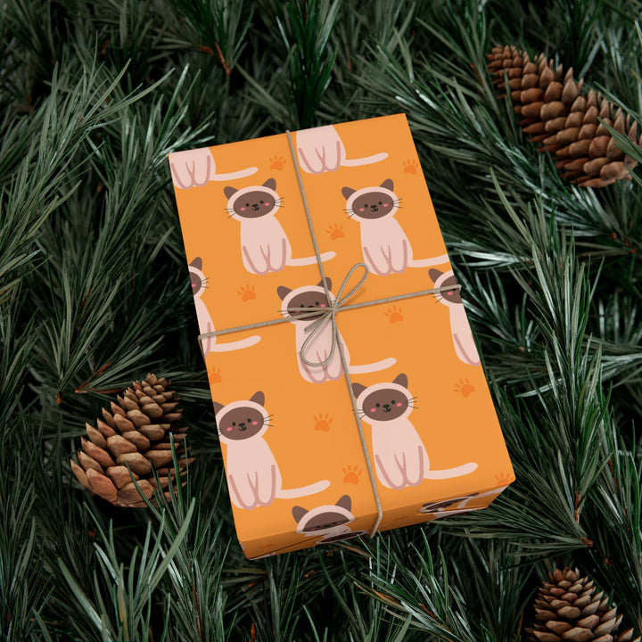 Smiling Siamese Cat Gift Wrap
