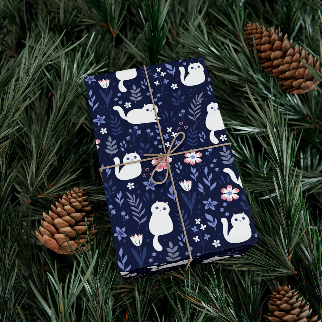 Folk Art Kitty Gift Wrap