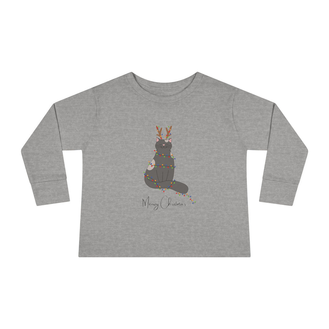 Bright Christmas Cat Toddler Long Sleeve Tee
