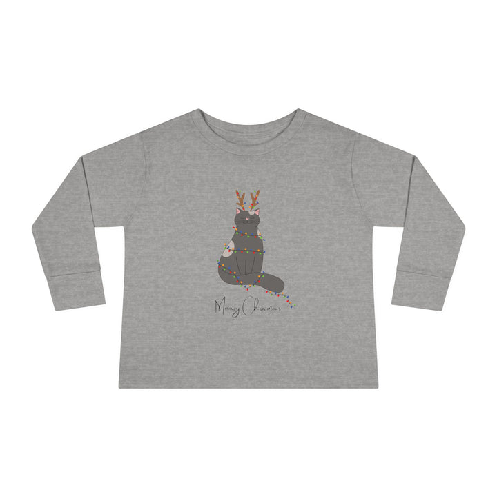 Bright Christmas Cat Toddler Long Sleeve Tee