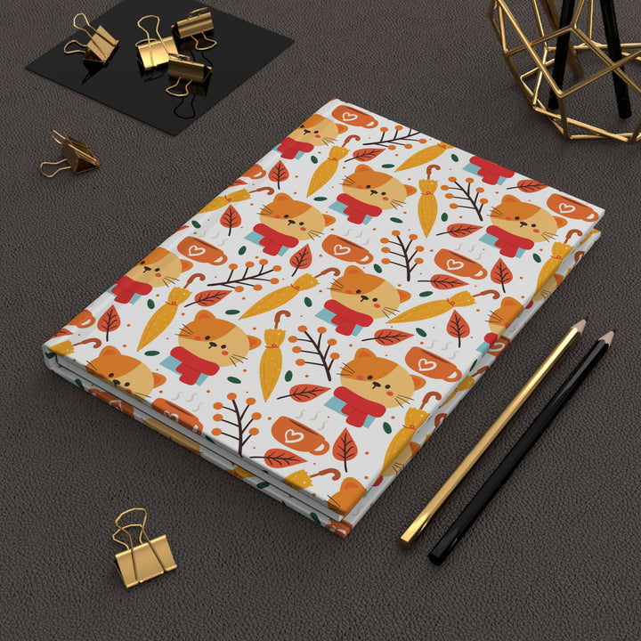 Fall Cat Hardcover Journal