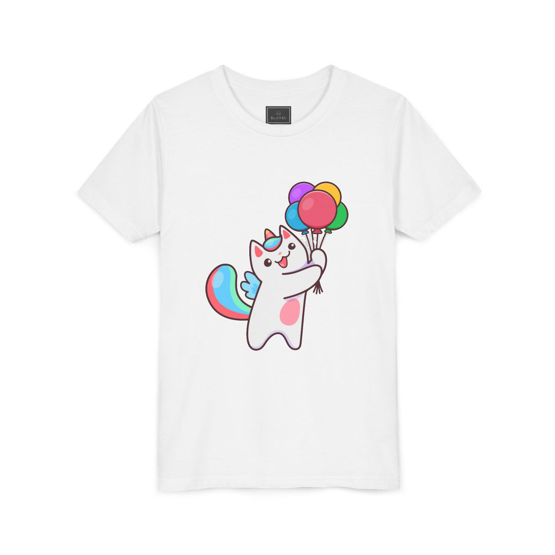 Caticorn and Balloons Youth Short Sleeve Tee