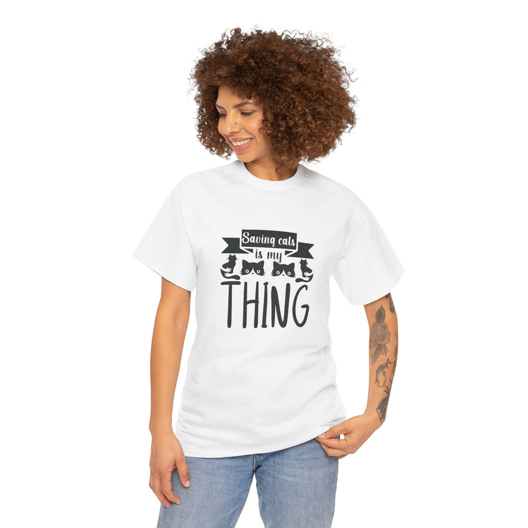 Saving Cats Is My Thing Cotton Tee