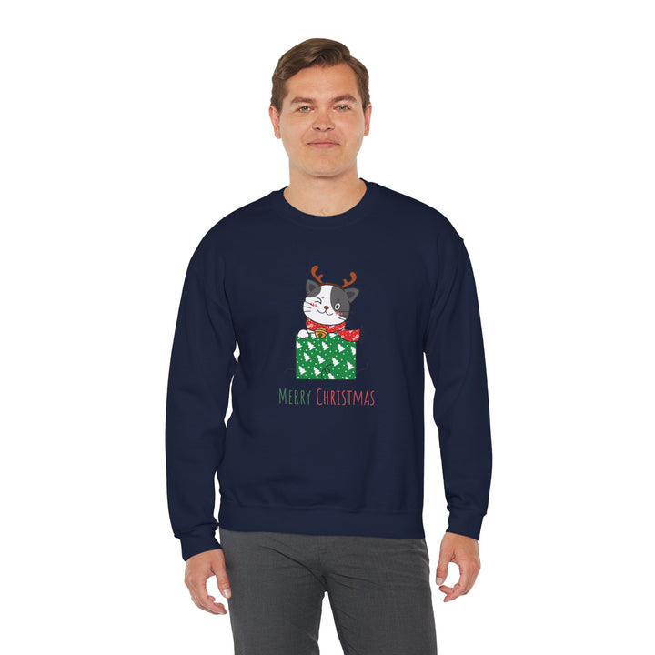Gift Wrapped Cat Crewneck Sweatshirt