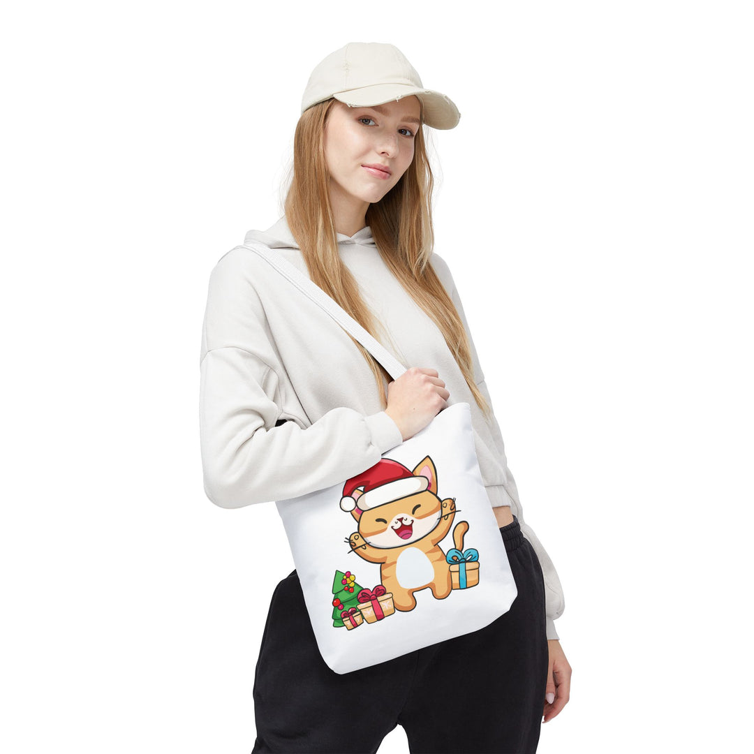 Happy Santa Cat Tote Bag