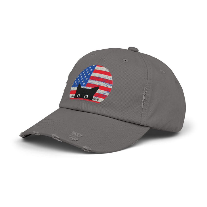 Star Spangled Kitty Unisex Distressed Hat
