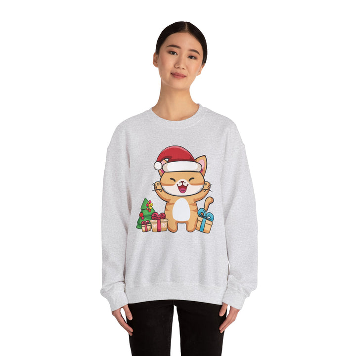 Happy Santa Cat Crewneck Sweatshirt