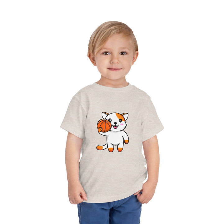 Basketball Cat Toddler Tee