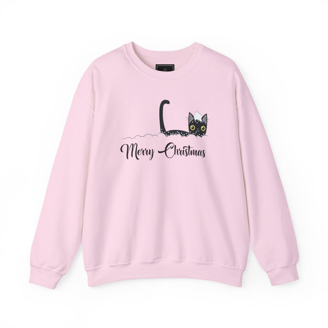 Snowy Christmas Cat Unisex Crewneck Sweatshirt