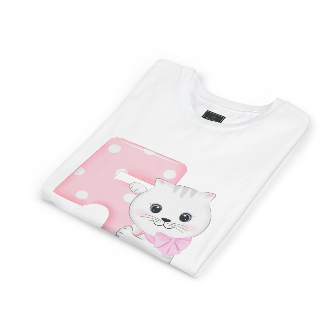 Happy 5th Birthday Cat Youth Short Sleeve Tee