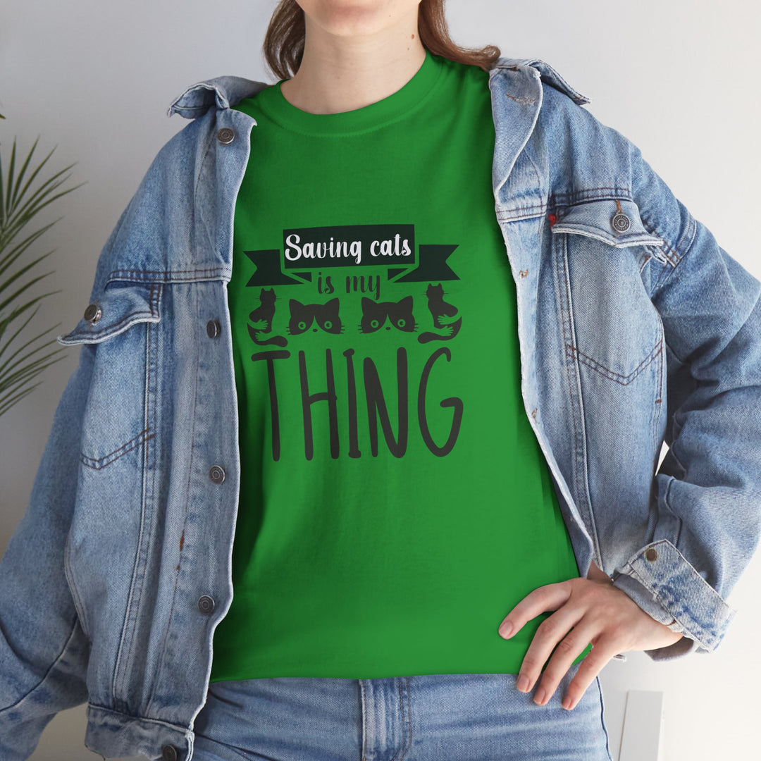 Saving Cats Is My Thing Cotton Tee