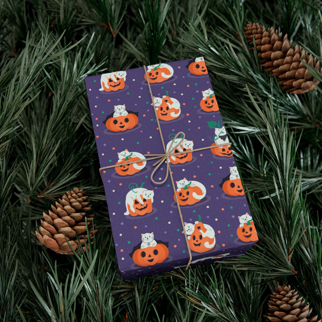 Jack-o-Lantern Cat Gift Wrap