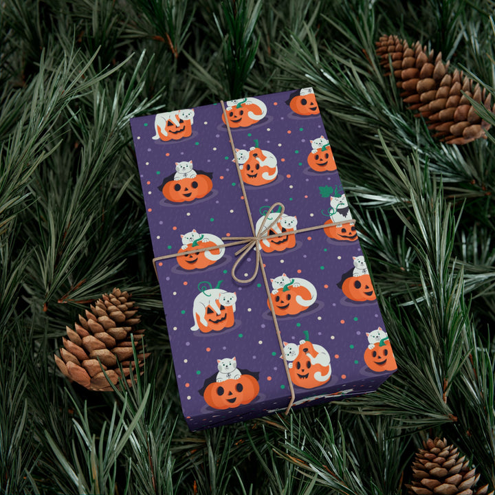 Jack-o-Lantern Cat Gift Wrap