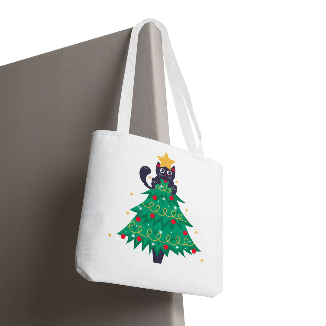 Cat Christmas Tree Tote Bag