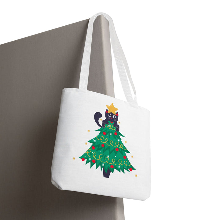 Cat Christmas Tree Tote Bag